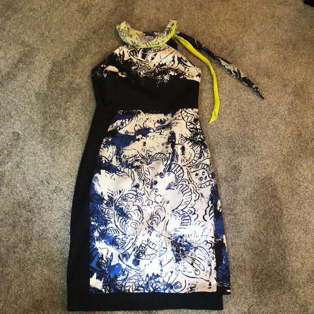 Tahari Print Scarf Dress